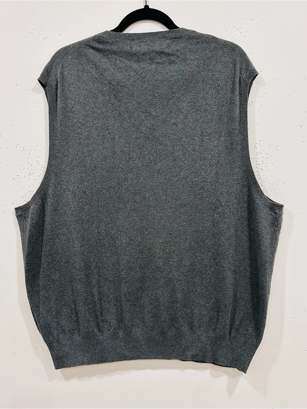 Polo Ralph Lauren Sweater Vest Men XXL Gray V-Neck 100% Pima Cotton Blue Pony